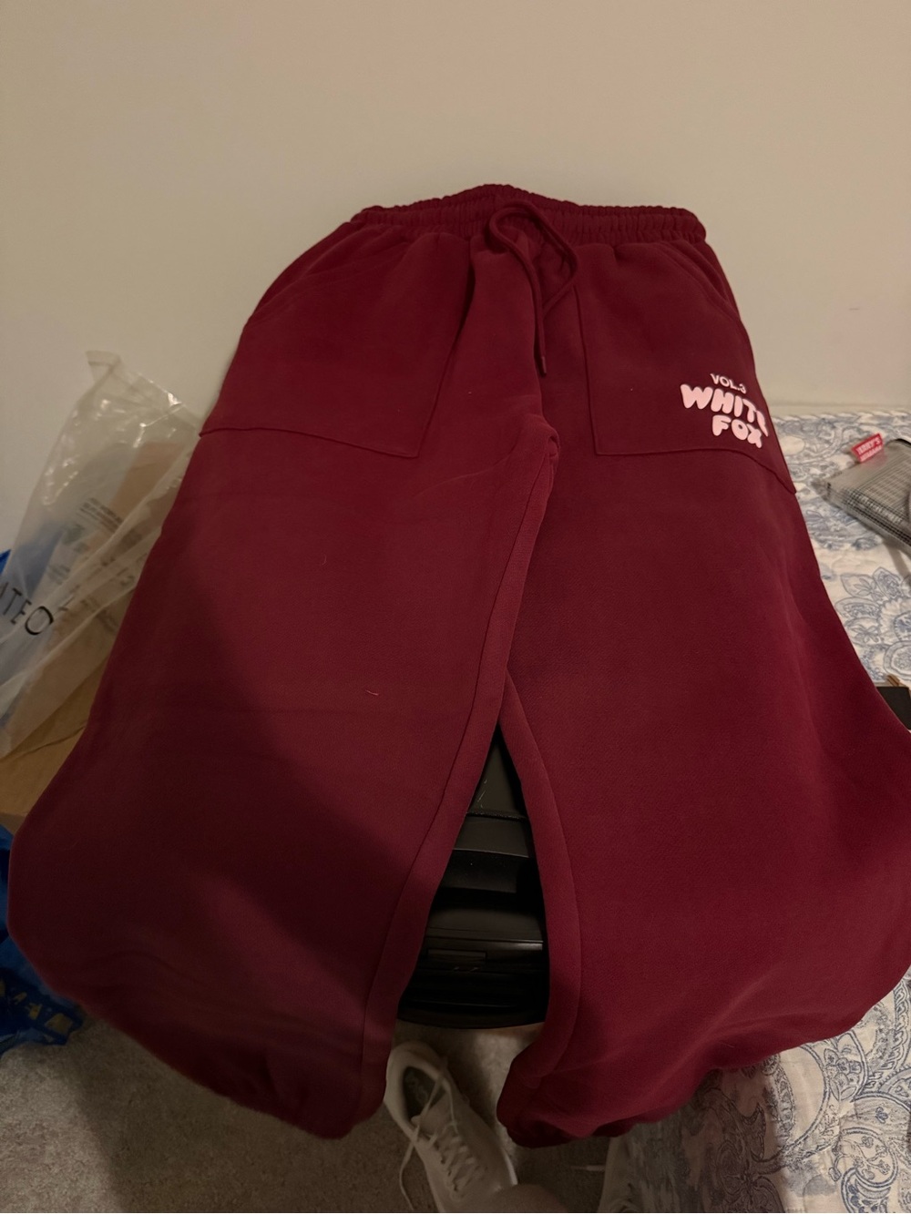 White Fox Boutique Offstage Velvet Sweatpants